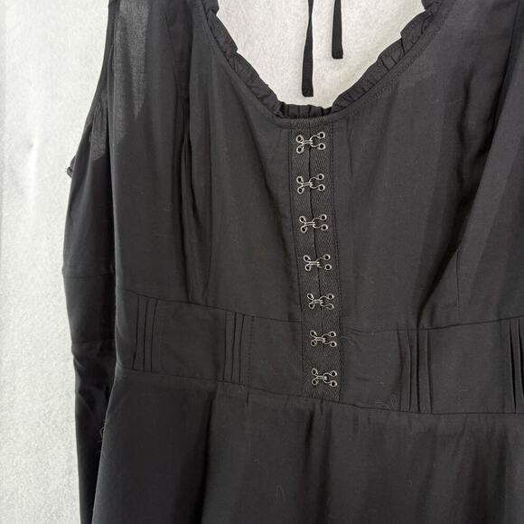 Torrid Womens Sz 2‎ (18/20) Black Challis Corset Sleeveless Top Smocked Witchy - Picture 5 of 7